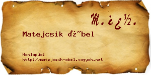 Matejcsik Ábel névjegykártya