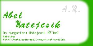 abel matejcsik business card